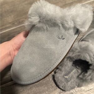 UGG Women's Light Gray Suede Slippers
